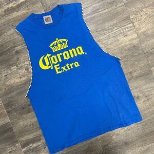 Furst Of A Kind Corona Extra Tank Top Beaded* ONE Size Women Blue (89)